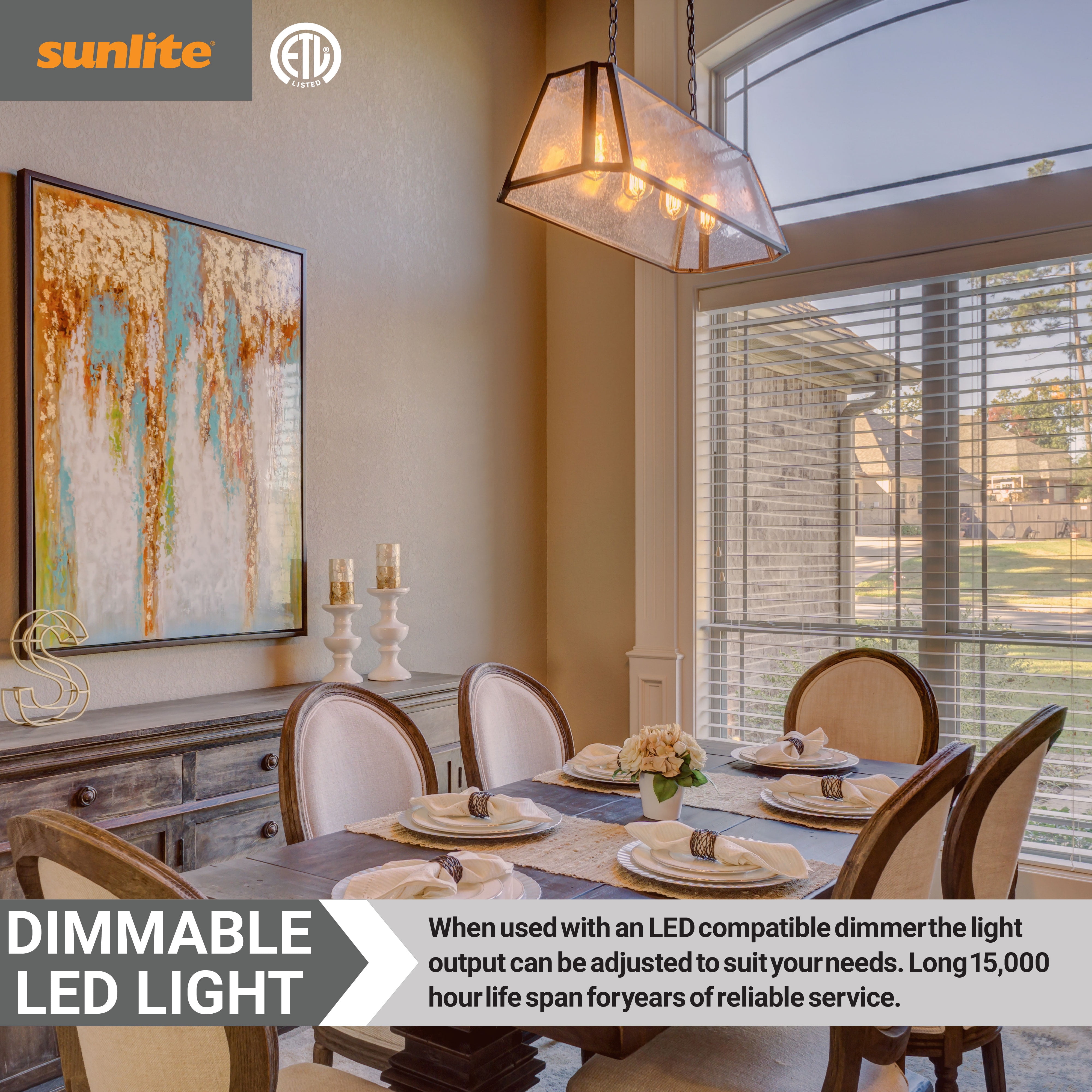 Sunlite LED ST19 Filament Style Edison Light Bulb, 8.5 Watts (60W Equivalent), Medium Base (E26), Dimmable, Clear, UL Listed, 2200K Amber, 6-Pack