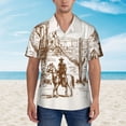 thumbnail image 6 of Picia Western Desert Cowboys Gentle Cotton Regular Fit Short Sleeve Casual Hawaiian Shirt for Men-Medium, 6 of 9