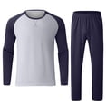 thumbnail image 4 of GDREDA Men's Home Clothes Mens Soft Home Solid Color Shirt Pants Pajama Set Home Service Two Piece Set Men's Pajama & Loungewear Navy,S, 4 of 4