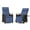 Mix Brown, Navy, variant on Gymax 2PCS Patio Rattan Lounge Chair PE Wicker Recliner Chair w/ Adjustable Backrest & Footrest Navy