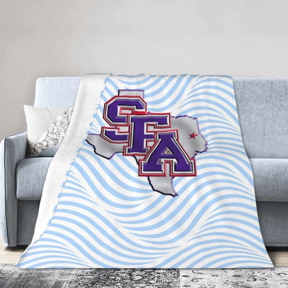 Stephen F. Austin State University Logo Fleece Blanket, Very Soft Microfiber Flannel Blanket for Couch Warm and Cozy for All Seasons