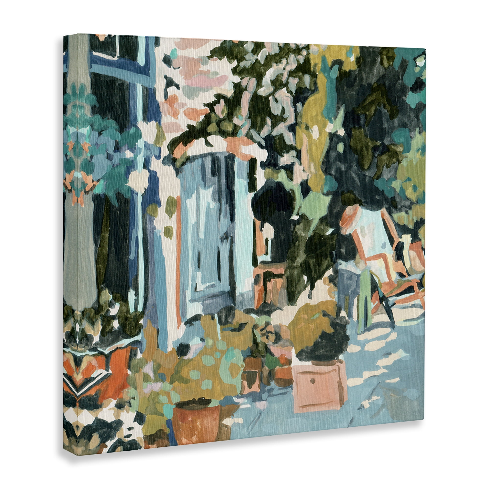 Stupell Industries Abstract Cityscape Architecture Scenic & Cityscapes Painting Wrapped Canvas Art Print Wall Art, 24 x 24