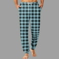 thumbnail image 2 of Ashirexll Winter Pajamas for Men, Mens Pajama Pants, Checkered Printed Sleepwear Pants with Elastic Drawstring Waist and Bundle Leg, 2 of 5