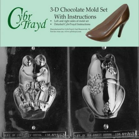 3d Molded Wood - Cybrtrayd A063AB 3D Frog Chocolate Candy Mold Kit with 2 Molds and 3D Chocolate Instructions