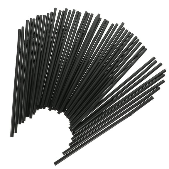 MLINS Black Plastic Disposable Straws for Decoration Bendable and Stylish with Great Craftsmanship 200pcs