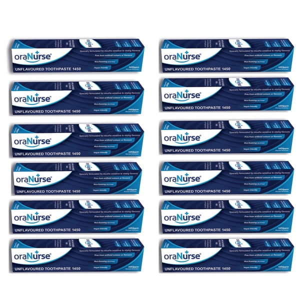 Pasta de dientes Oranurse sin sabor 50 ml con 1450 ppm de flúor (x12)