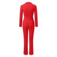 thumbnail image 4 of Aayomet Workout Jumpsuits For Women 2023 Women's Fashion Solid Color Lacing Deep V Casual Jumpsuit,Red M, 4 of 5