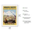 thumbnail image 2 of Shasta Route - Portland to San Francisco - Cascade Wonderland Region - Vintage Railroad Travel Poster by Maurice Logan c.1933 - Japanese Unryu Rice Paper Art Print 24 x 32 in, 2 of 4