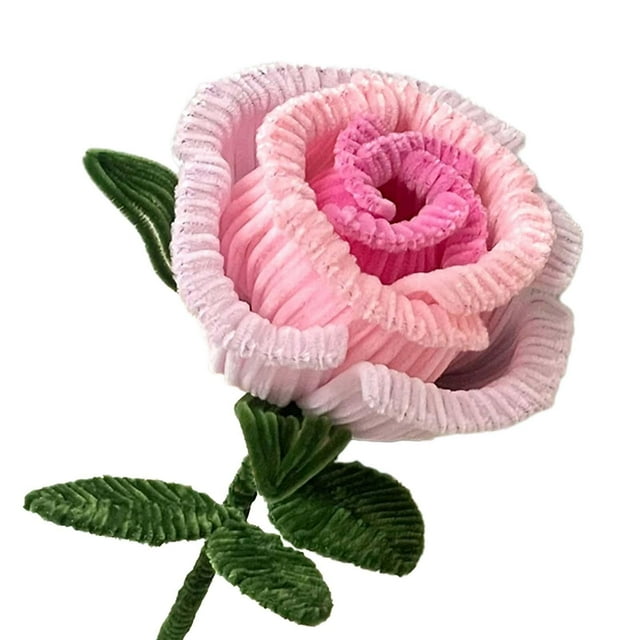 Ramo de flores s con palos trenzados, flores hechas a mano, paquete de material de bricolaje, manualidades para accesorios de fotos, decoración Rosa claro