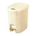 thumbnail image 2 of Fufafayo under $5 Bathroom Trash Can with Lid, Foot Pedal Garbage Can, Plastic Wastebasket, Dog proof, Step-On Trash Bin for Kitchen, Office, Bedroom, 10.6x10.2x7.6In, 2 of 6
