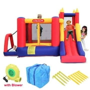 Brand New Safe Three Play Areas Inflatable Bounce House Kids Castle Big Slide with Blower