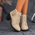 thumbnail image 5 of Taqqpue Women's Ankle Boots Round Toe Side Zip Slip On Mid High Heel Comfortable Dress Booties for Women Size 5.5-10.5 Fashion Dress Shoes Fall Winter Footwear Casual Walking Daily, 5 of 10