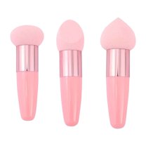 1/3PC Makeup Sponge with Handle, Cosmetic Sponge Brush, Soft Portable Dry and Wet Powder Makeup Tools, Useful Makeup Sponge Blender for Women Girls, Cosmetic Tool Supplies
