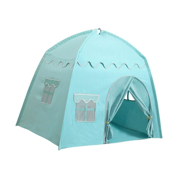 Tienda de campaña con castillo de princesa, de hadas, duradera, portátil, para interiores, tiendas de juegos para niños, tienda de Azul