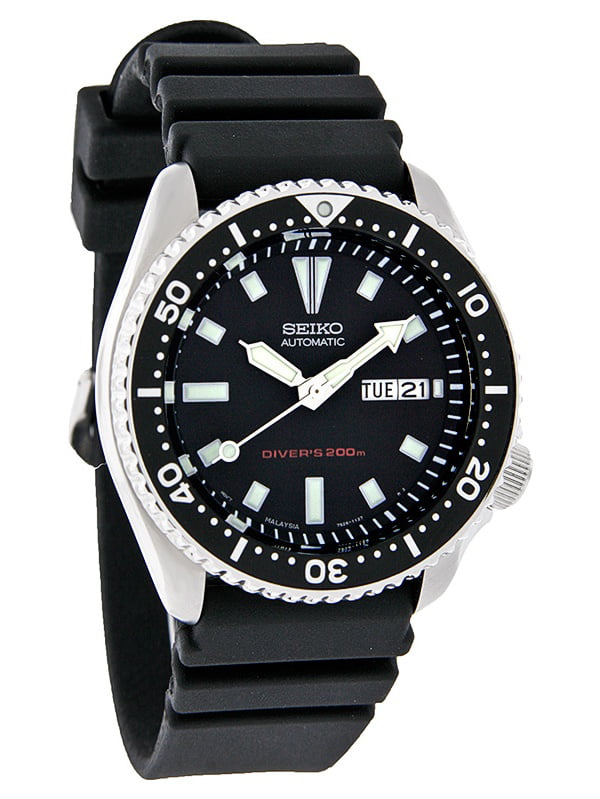 Seiko Men's Divers Day/Date Black Rubber Band Automatic Watch SKX173 -  