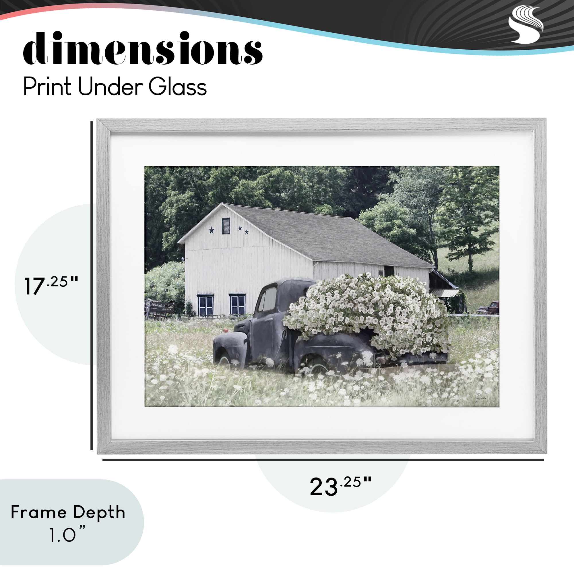 Stupell Industries Bed Full Of Blossoms Gray Framed Print Under Glass, design by Lori Deiter