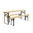 thumbnail image 5 of EasingRoom 70'' 3-Piece Folding Beer Table Wooden Portable Picnic Seating Set, 5 of 9