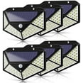 thumbnail image 1 of Solar Lights Outdoor 6Pcs Solar Motion Sensor Lights 100 LED Security Wall Night Light IP65 Waterproof Wireless Lights with 3 Switch Modes for Yard Stairs Garage Fence Porch(6 Pack), 1 of 8
