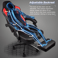 thumbnail image 6 of Waleaf Heavy Duty Gaming Chair with Footrest, Big and Tall Video Gaming Chair for Adults, Unique Lumbar Support and Linkage Armrest, Racing Style Game Chair, 6 of 8