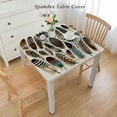 thumbnail image 2 of COMIO Waterproof Resistant Fabric Feathers Vaned Types and Natal Contour Flight Bird Feathers and Animal Skin Element Print Square Tablecloth White, 2 of 7