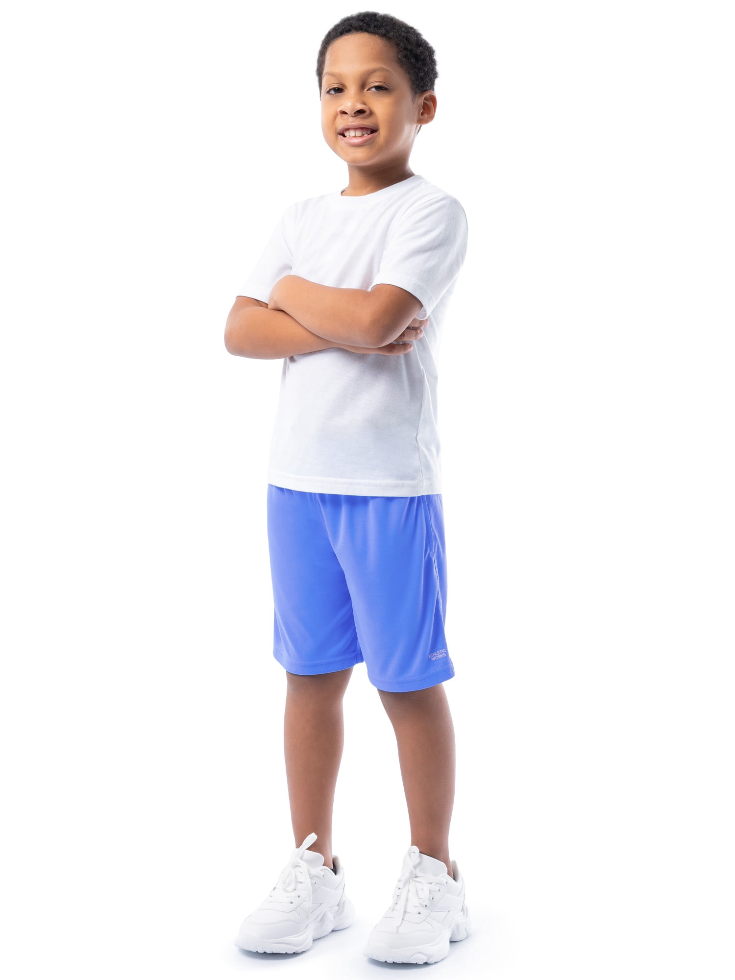 Athletic Works Boys Core Performance Shorts, 2-Pack, Sizes 4-18 & Husky