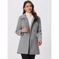 thumbnail image 2 of Abrigo Largo Allegra K Cuello Peter Pan Doble Botonadura Mujer Gris XS, 2 of 6