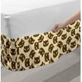 thumbnail image 2 of Kitten Bed Skirt, Repetitive Cat Portraits with Wide Eyes and Whiskers Animal Art, Elastic Bedskirt Dust Ruffle Wrap Around for Bedding Decor, 4 Sizes, Champagne Chocolate, by Ambesonne, 2 of 2