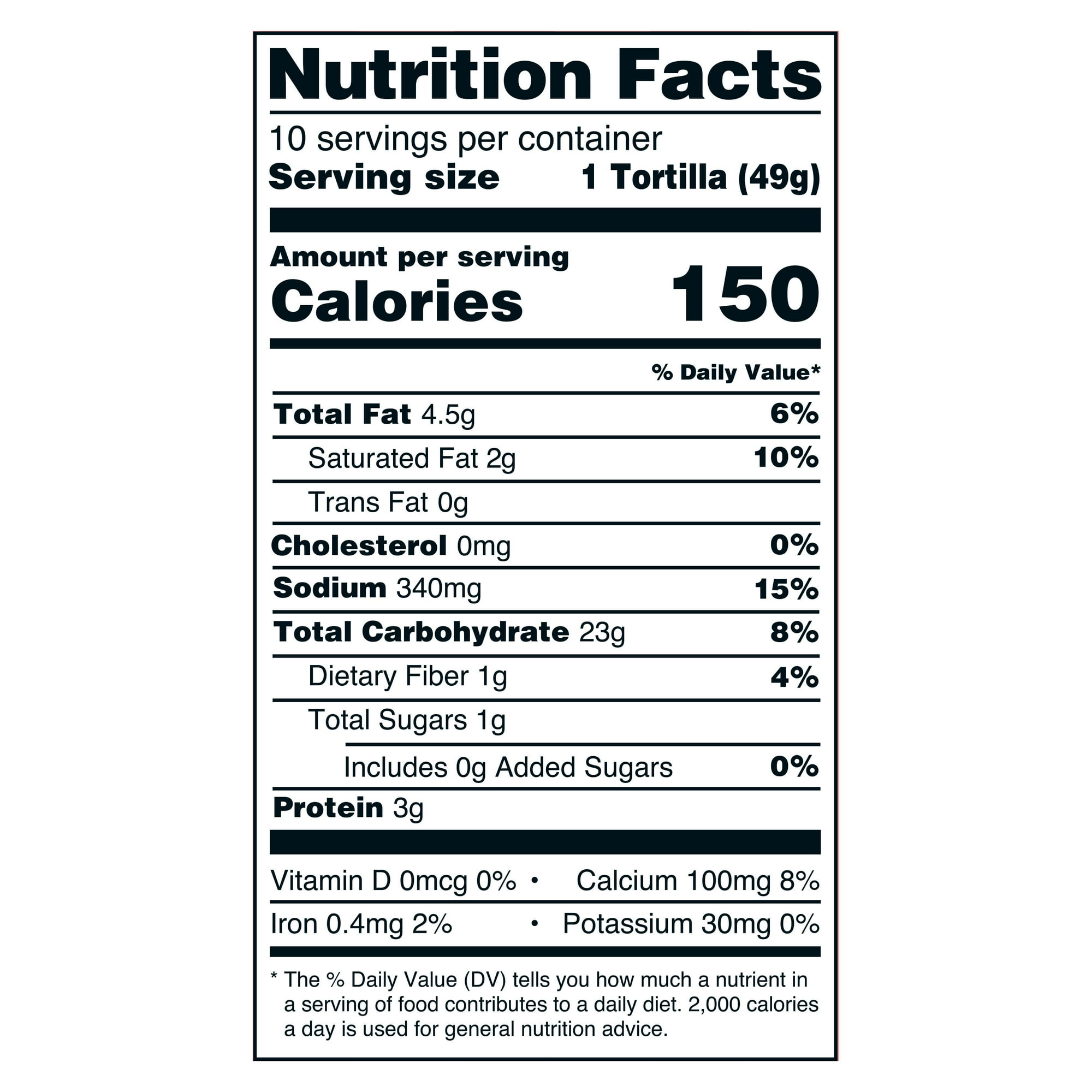 (4 pack) Great Value Medium Soft Taco Flour Tortillas, 17.5 oz Bag, 10 Count (Shelf Stable)