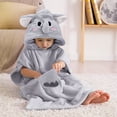 thumbnail image 2 of Bebamour Hooded Baby Towel,Baby Bath Towels Baby Super Soft Baby Hooded Towel Kids Hooded Beach Towel for Boys Girls, Machine Washable (Grey Elephant), 2 of 7