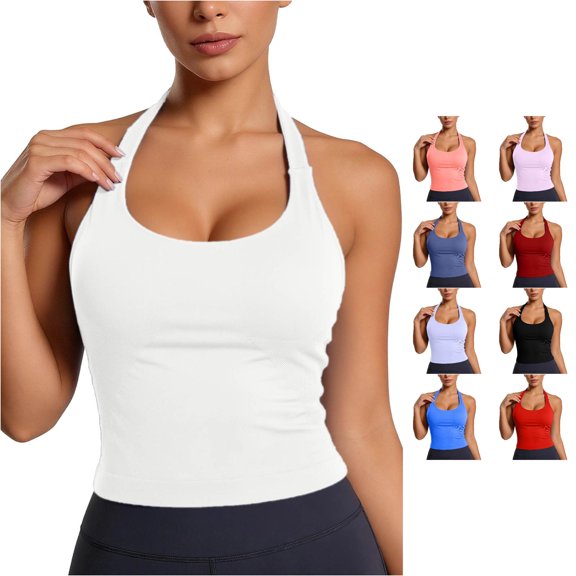 Kingdiese Womens Workout Yoga Tank Top With Built In Bra Racerback Athletic Camisole For Fitness Running And Sports Athletic Tops for Women Pack, Size XS
