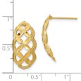thumbnail image 3 of 14k Yellow Gold Diamond Cut ""X"" Scalloped Designed Post Earrings, 3 of 7