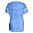 thumbnail image 4 of BadPiggies Womens Fresh Summer Short Sleeve Loose T-shirt Color Block Gradient Print Round Neckline Casual Blouse Tops (3XL, Blue), 4 of 7