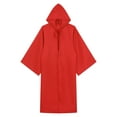 thumbnail image 2 of TiaoBug Men's Jedi Uniform Hooded Robe Tunic Cloak Outfit Halloween Cosplay Costume Tie String Cape Red 3XL, 2 of 6