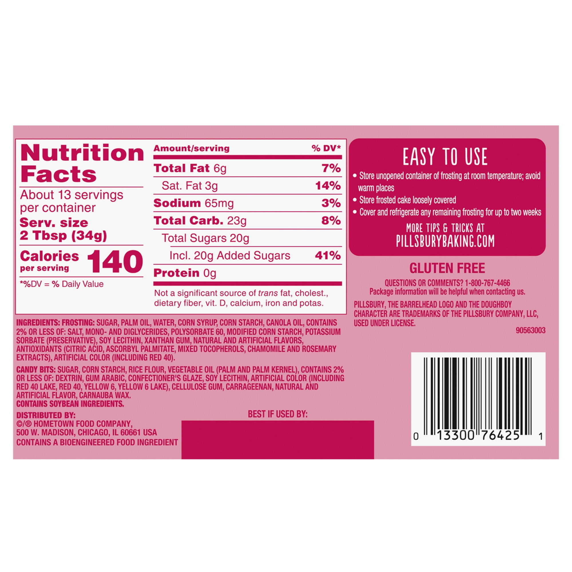 Pillsbury Funfetti Valentine's Day Vanilla Frosting, 15.6 oz Tub