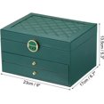 thumbnail image 4 of JIAYUEZHAO  Waterproof 3-Tier Jewelry Organizer Box, Green, 3.2 lb, 1 Count, 4 of 9