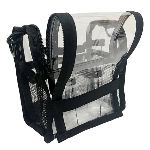 Clear Makeup Cosmetic Organizer Bag, 1 Pcs Tote Bag Waterproof Transparent for Cosmetics, Portable Zipper Storage Pouch for Travel Bathroom, Zippered Toiletry Bag (7.09 Inch)