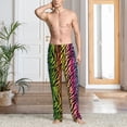 thumbnail image 5 of Mens Pajama Pants - Soft Sleep & Lounge Pants for Men, Multicolor zebra print cool Cuteness Casual PJ Bottoms Pants with Pockets, 5 of 5