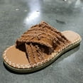 thumbnail image 4 of Loliuicca Women's Cross Strap Sandals Dressy Open Toe Flat Sandals Non Slip, 4 of 5
