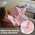thumbnail image 6 of Catalonia Wearable TV Blanket with Sleeves Arms & Feet pockets for Adult Micro Plush Fleece Large Wrap Throw Robe 73" x 53", 6 of 9