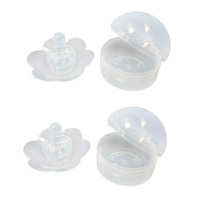 2 Pieces Protector for Breastfeeding with Storage Box Clear