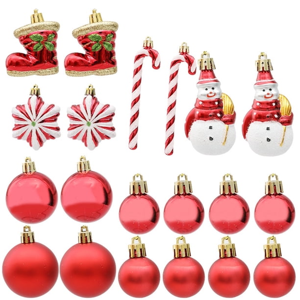20 Piezas De Adornos Para Árbol De Navidad, Bordes, Bastones De Caramelo, Caja De Regalo, Botas, Caramelos