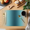 thumbnail image 2 of Placemats Set of 6, Turquoise Yellow Ombre Woven Placemat, Linen Place Mats for Kitchen/Dining Tables, Farmhouse Modern Gradient Art Washable Table Mats for Party, 2 of 8