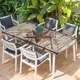 thumbnail image 2 of Texas Star Retro Table Cloths for 5 Foot Rectangle Tables, Brown Beige Wooden Berry Vintage Patio Waterproof Elastic Fitted Tablecloths, Washable Rectangular Table Cover for Camping, 2 of 8