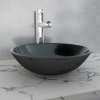 vidaXL Basin Tempered Glass16.5" Black Cloakroom Bathroom Above Counter Sink