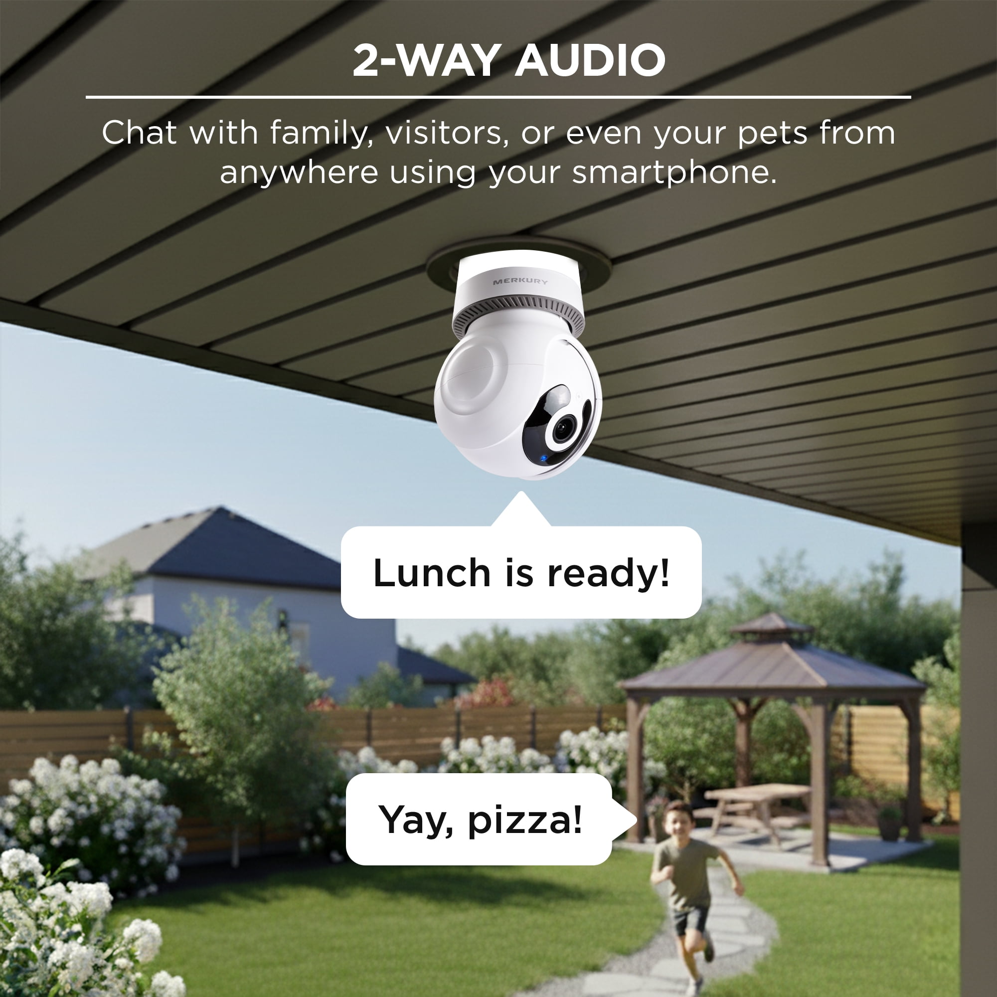 Merkury Smart 2K Light Bulb Security Camera, 360° Pan Tilt, 4MP HD Video, Night Vision, Motion Alerts, WiFi Smart Camera with LED Light