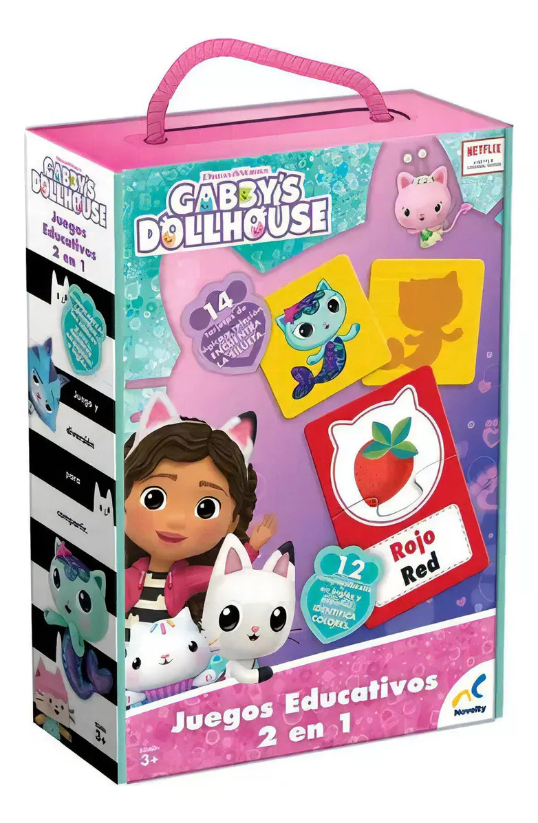 NOVELTY GABBY'S DOLLHOUSE 12 ROMPECABEZAS + MEMORAMA C/20 TARJETAS ...
