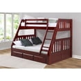 thumbnail image 2 of Twin/Full Mission Bunkbed With 3 Drawer Bunk Pedestal In Merlot Finish, 2 of 2