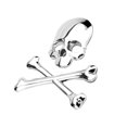 thumbnail image 3 of Silver 3D Metal Skull Head Car Sticker Rear Trunk Crossbone Emblem Sticker Personalized Skeleton Decals Automobile Decor, 3 of 9