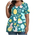 thumbnail image 1 of Pisexur Printemps Tops for Women 2025 Women Mode Été Imprimé Régulier Women Manches Courtes Col Rond Womens Tops Multicolore,5TG, 1 of 7