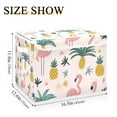 thumbnail image 5 of Yayeee Collapsible Cube Storage Bin with Lid Fabric Closet Decorative Basket with Handles, Flamingo Pattern, 5 of 7